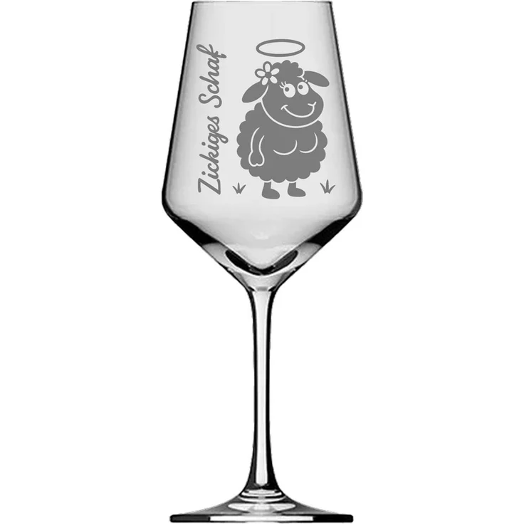 eXODA Weinglas Gravur Zickiges Schaf 350ml – spülmaschinenfest & elegant, 1-tlg, Glas, Atemberaubende Darstellung – Bild 2