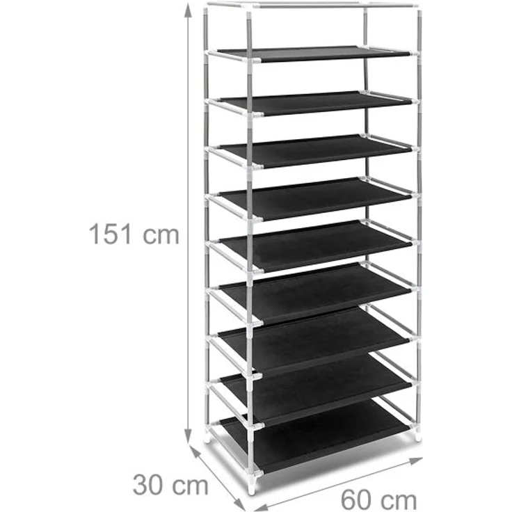 Schuhschrank Stoffbezug 9 Ablagen – Bild 4