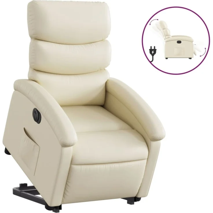 vidaXL Relaxsessel mit Aufstehhilfe Elektrisch Creme Kunstleder 3204055 – Bild 7