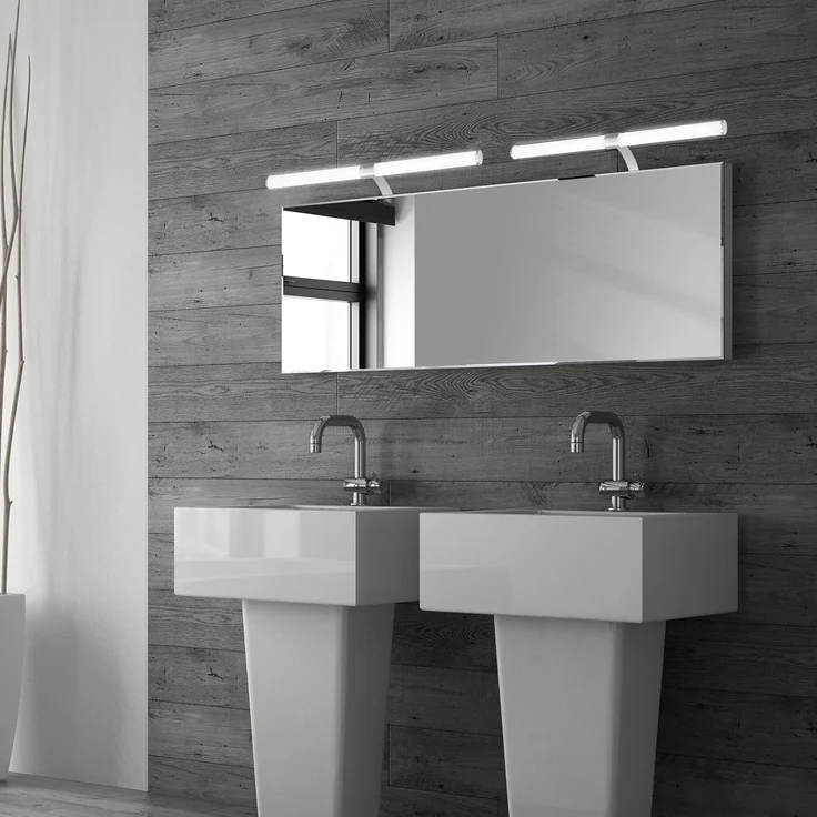 Briloner Leuchten Wandleuchte 2131014, LED fest integriert, 2700K - Extra-Warmweiß, Spiegelleuchte, neutralweiß, 4000K, IP44, chrom, 40 cm – Bild 4