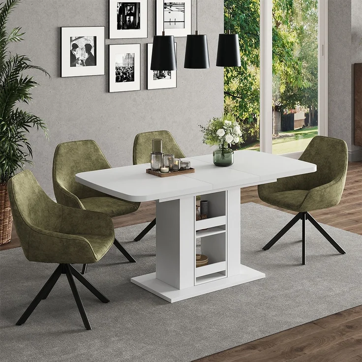 Esstisch Fenaro Weiß 120 x 80 cm Vicco – Bild 3