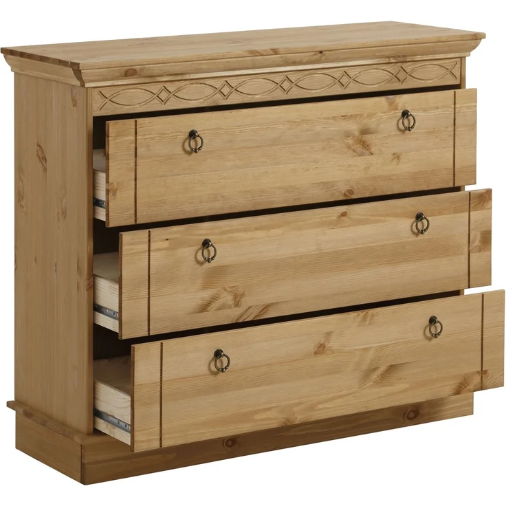 Home affaire Schubkastenkommode Indra, aus massiver Kiefer, mit 3 Schubladen, Breite: 100 cm – Bild 3