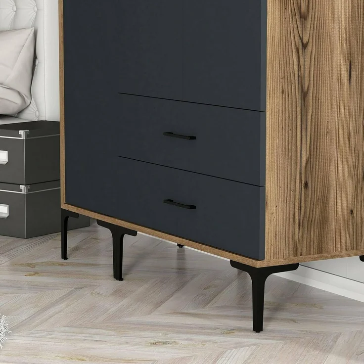 Dmora Kleiderschrank 3 Türen Albireo 120x47,5 cm Braun – Bild 8