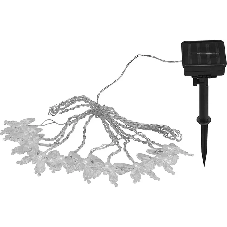 RGB LED Lichterkette, Schmetterling-Optik, 10x, L 4,7 m