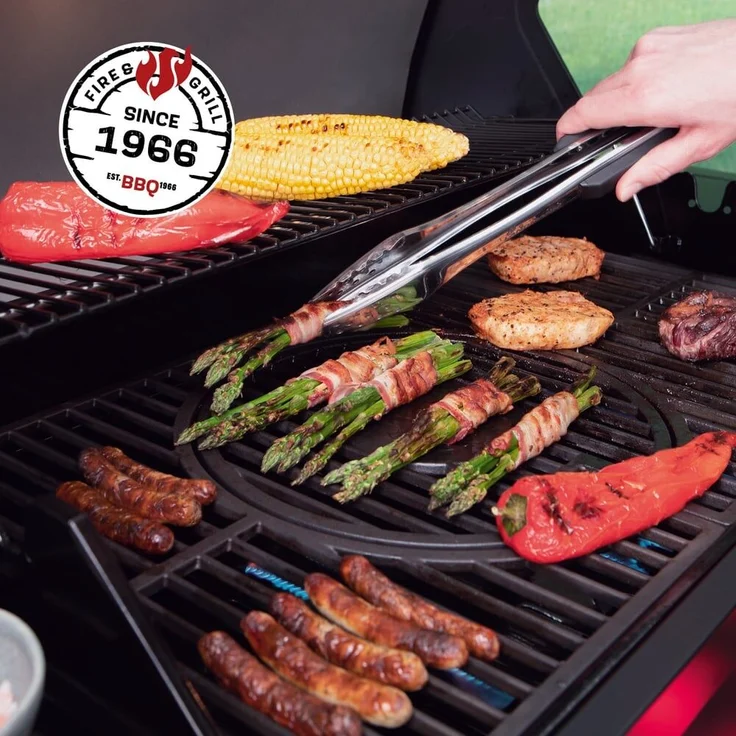 LANDMANN Gasgrill COOL BLACK 4.1 maxX DE 150,5cm schwarz 22161 GR Gusseisen/Warmhalterost – Bild 5