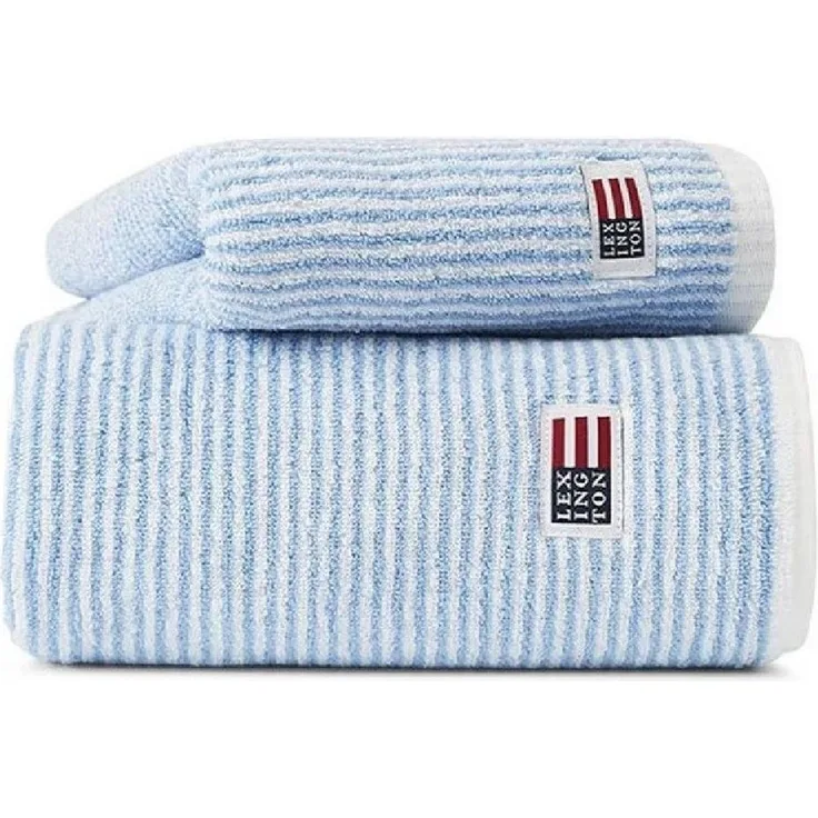 Lexington Handtuch Orignal Weiß Blau gestreift (30x50 cm) 10002063-1600-TW15