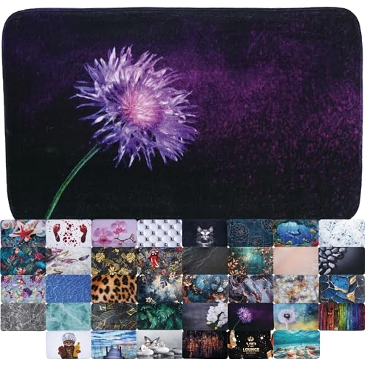 Sanilo Badematte Purple Dust, rutschhemmend, waschbar, schnelltrocknend, Polyester, rechteckig, sehr weich, hochwertig & modern, 50 x 80 cm oder 70 x 110 cm – Bild 2