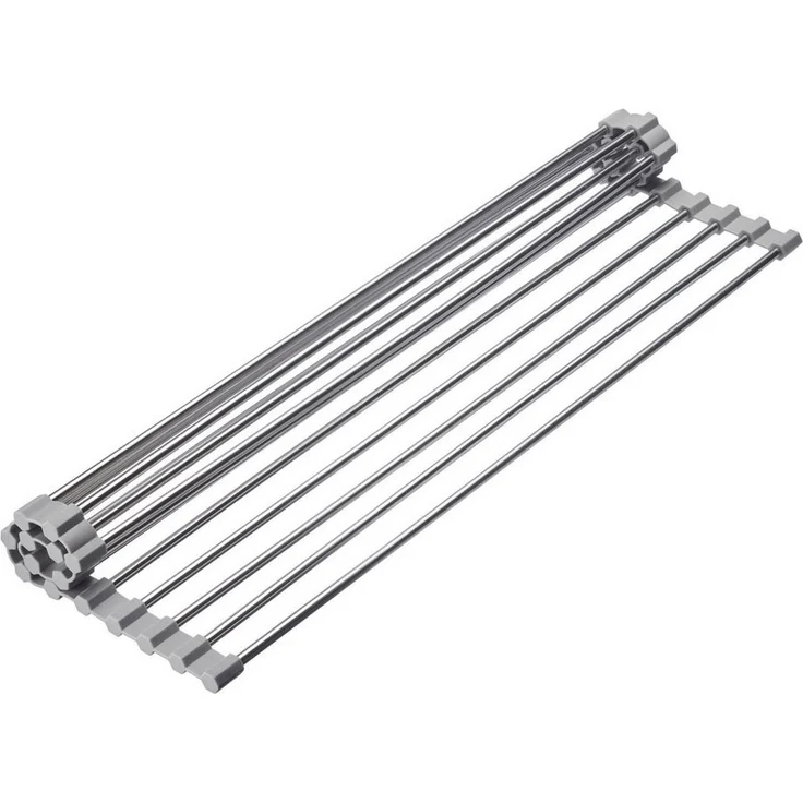 Thiru Abtropfmatte rollbar, aus rostfreiem Edelstahl - 29 cm x 47 cm, mit Silikonkante – Bild 5