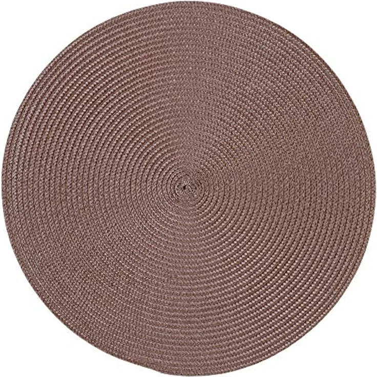 Haus und Deko Platzset Platzset rund ca. 35 cm Ø abwaschbar Bast Optik Tischset Platzdeckche, (1-St)
