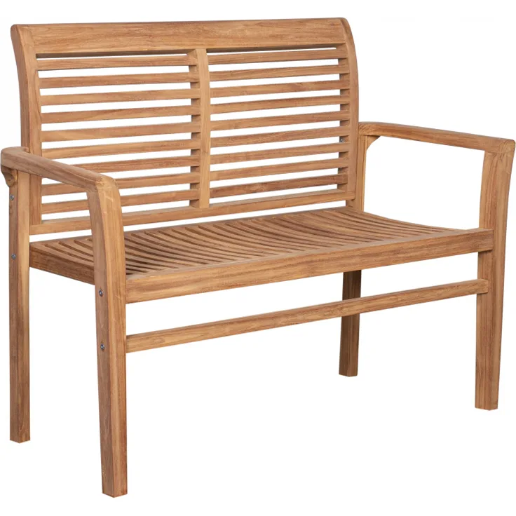 deVries Stapelbank "WOODIE-LAMELLE" aus Teakholz (Basic) zerlegt Größe 120 x 52 x 92 cm