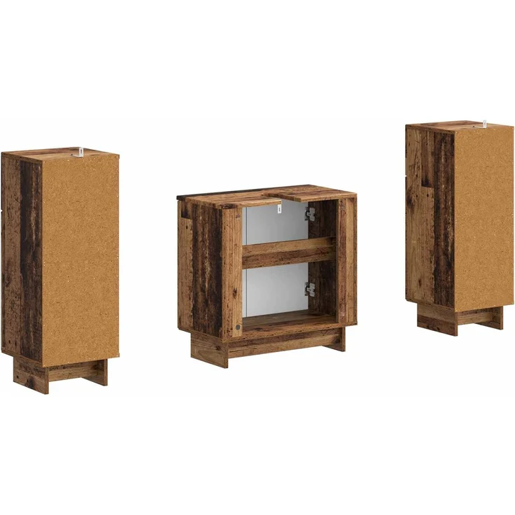 vidaXL 3-teiliges Badezimmer-Schranksystem EDE 3 stk. Altholz 3417988 – Bild 5