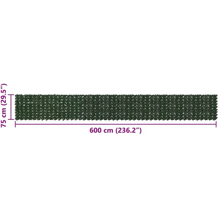 vidaXL Balkonsichtschutz mit Blättern Dunkelgrün 600 x 75 cm 42040626 – Bild 5