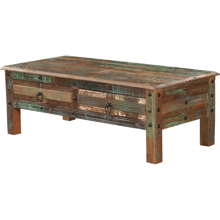 Interia Home & Living Tisch Couchtisch KALANKA recyceltes Holz Mango, Akazie Braun 115x55x40 cm