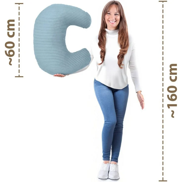 Amilian Stillkissen - Lagerungskissen - Schwangerschaftskissen mit Füllung und Bezug, Stillmond - Stillhörnchen - pregnancy pillow, für Mütter und Babys – Bild 3