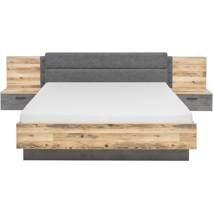 Schlafzimmer-Set >ALICANTE< (2-teilig) Alpine / Beton, Schrank 270x210x60, Bett 305,6x99,5x213,4 – Bild 7