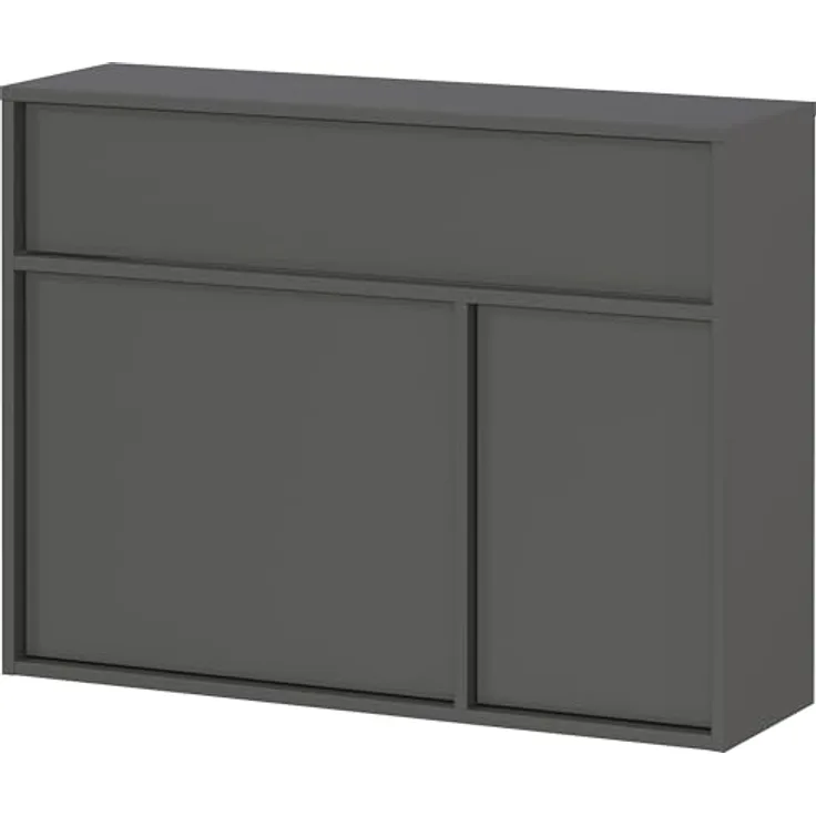 XXXL Schuhschrank Ameca, Graphit, Holzwerkstoff, 2 Fächer, 1 Schublade, 83x63x25 cm, Made in Germany, hängend und stehend, Garderobe