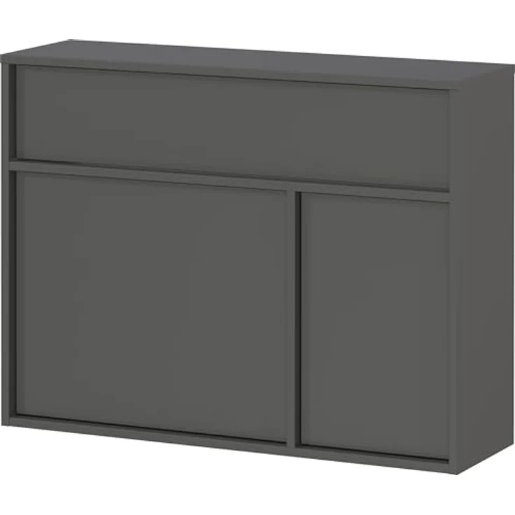 XXXL Schuhschrank Ameca, Graphit, Holzwerkstoff, 2 Fächer, 1 Schublade, 83x63x25 cm, Made in Germany, hängend und stehend, Garderobe – Bild 1