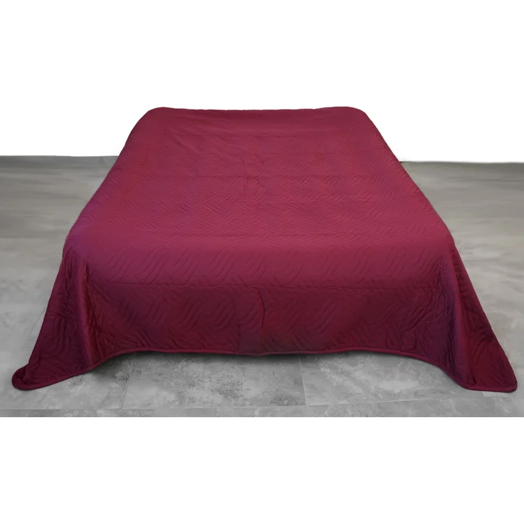 Elegante einfarbige Tagesdecken, Sofaüberwurf 240x220 cm aus 100% Polyester Bordeaux – Bild 2