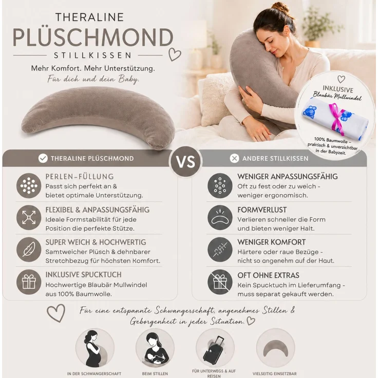 Kinderhaus Blaubaer Stillkissen Theraline Plüschmond Stillkissen TOP – Bild 6