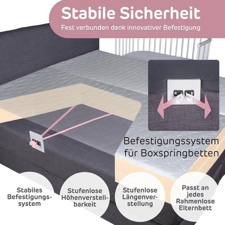 Babybay 'Boxspring' Beistellbett weiß – Bild 4