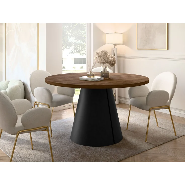 Esszimmertisch Cezrin 100 (Farbe: Schwarz / Nuss Franklin) – Bild 2