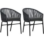 vidaXL Gartenstühle 2 Stk. Anthrazit PE-Rattan 48137