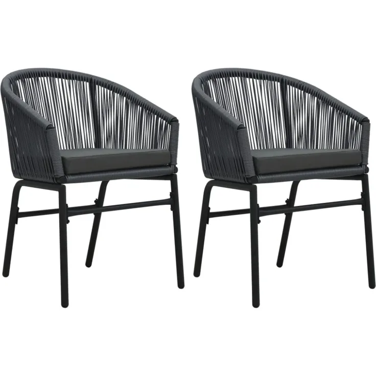 vidaXL Gartenstühle 2 Stk. Anthrazit PE-Rattan 48137