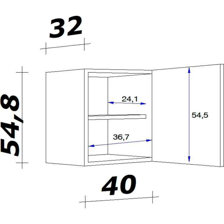 Flex-Well Hängeschrank Nano (B x H x T) 40 x 54,8 x 32 cm – Bild 2