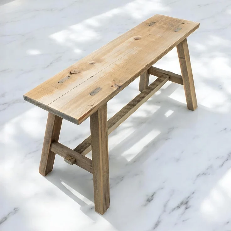 Spetebo Blumenbank Deko Bank aus altem Holz - 58 cm x 27 cm (Stück, 1 St, Dekorative Holzbank), Blumenbank für den Garten – Bild 4