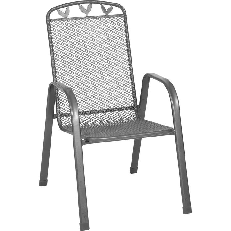 Greemotion 'Toulouse' Gartenstuhl, stapelbar, Stahl eisengrau, 55x97x73 cm