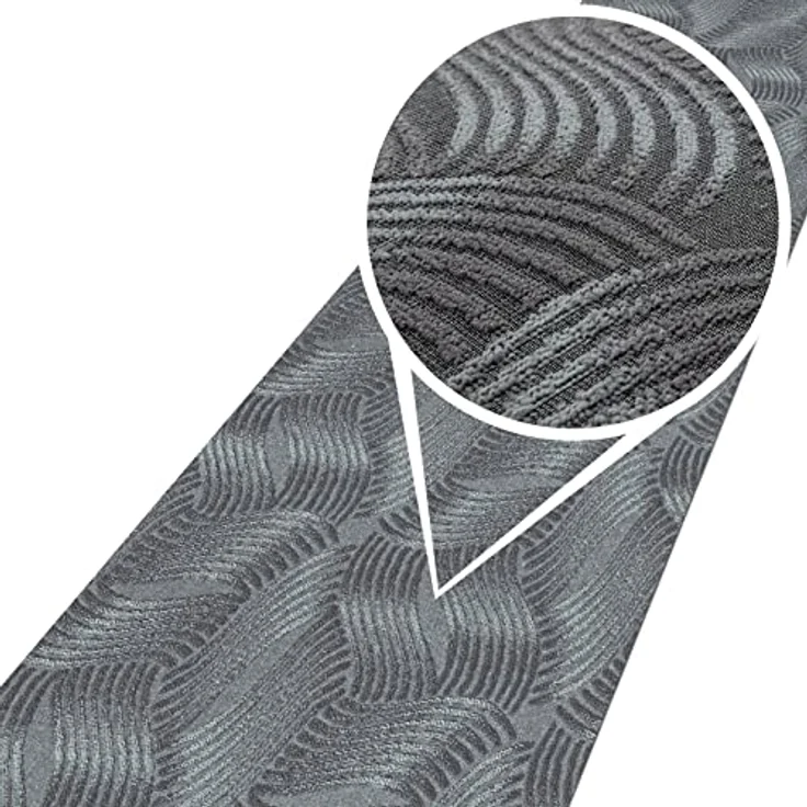 ANRO Küchenläufer JULIANNA Premium Teppichläufer, Grau, 50x100 cm, Velours, 3 mm Höhe, Trittschalldämmend, Fußbodenheizungsgeeignet – Bild 1