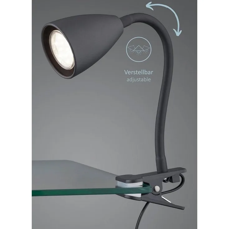 lightling Klemmleuchte Sandra, ohne Leuchtmittel, mit Schnurschalter, flexibel, IP20