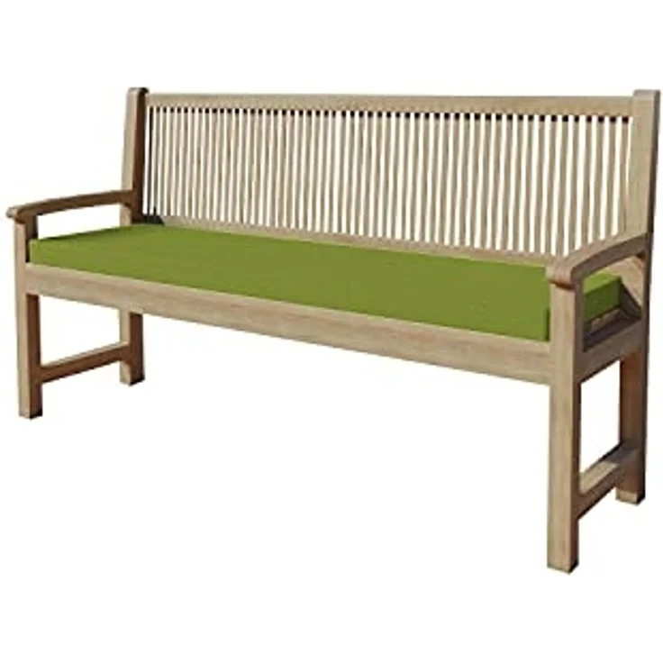 chilly pilley Bankkissen Bankauflage Polsterauflage Reißverschluss mit Schlaufen Kissen für Gartenbank Gartenbankauflage für Gartenmöbel Sitzkissen & Rückenkissen Outdoor (140 x 40 x 5 cm, Grün) – Bild 1