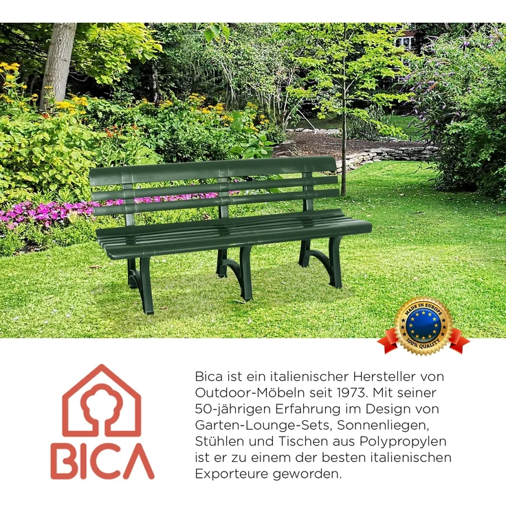 BICA Gartenbank Olimpia grün | wetterfest | Ideal für Garten, Outdoor | Sitzbank, Parkbank – Bild 8