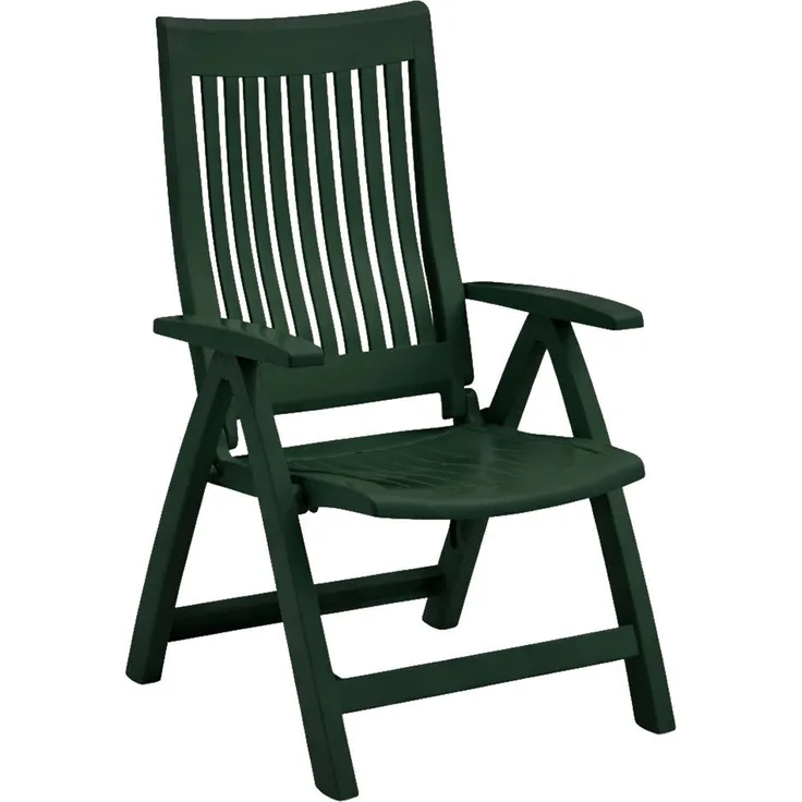 Kettler Roma Klappsessel - verstellbarer Gartensessel aus Kunststoff - dunkelgrün