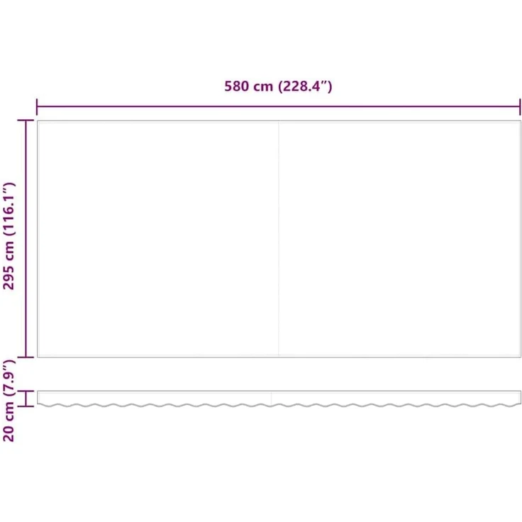 vidaXL Markisenersatzstoff Weiß 580 x 295 cm Polyester 42000580 – Bild 3