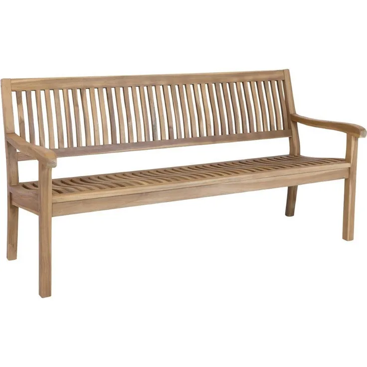 LEX 'Kingsbury' Gartenbank, mit Armlehnen, nachhaltig, Teakholz, 90 x 65 x 180 cm