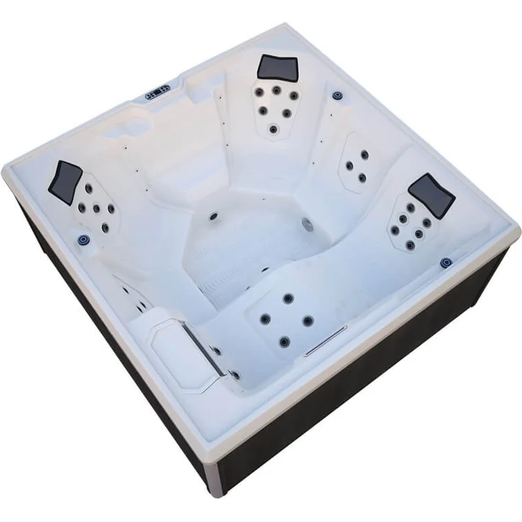 HOME DELUXE Outdoor Whirlpool mit Treppe und Thermoabdeckung STREAM BIG - 207 x 207 cm für 5 Personen – Bild 12