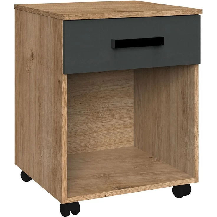 Jugendzimmer Set mit Bett in 120cm Breite EVERTON-43 Kleiderschrank 90cm und Schreibtisch mit Rollcontainer – Bild 8