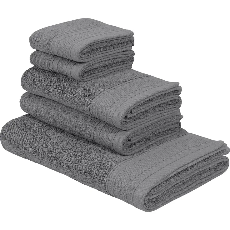 Bruno Banani Handtuch Set Robby, Premium Handtücher, 500 gr/m², Frottier (Set, 5-St), Duschtücher, Handtücher, Gästetücher, (Set, 5-tlg), 100% Baumwolle