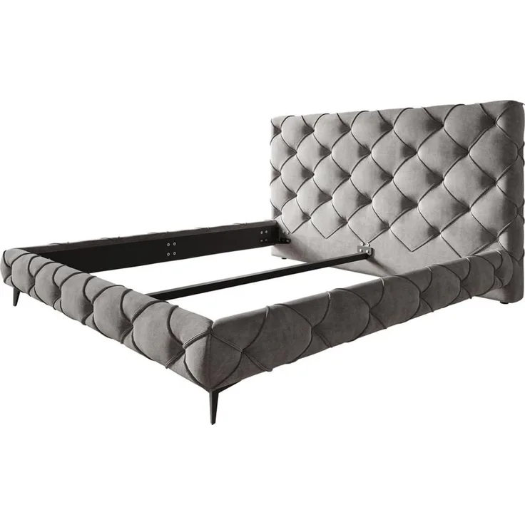 Polsterbettgestell Nayara 180x200 cm Mikrofaser Grau