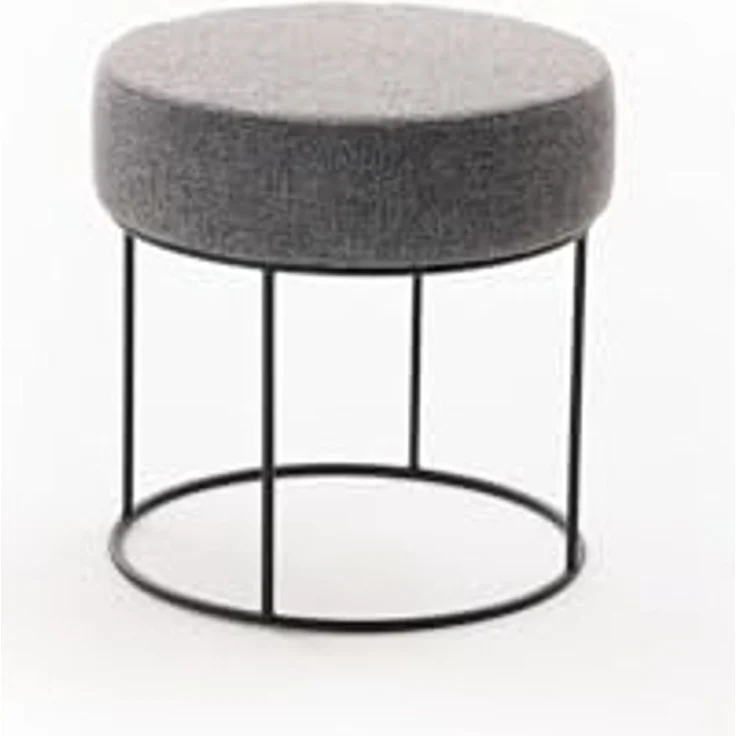 Atelier Del Sofa Stylish Anthracite Pouffe with Metal Legs, 40 cm Diameter & Height | 50% Cotton/50% Polyester, Easy Clean Fabric, Comfortable 32 DNS Foam | Perfect for Modern Living Spaces – Bild 5