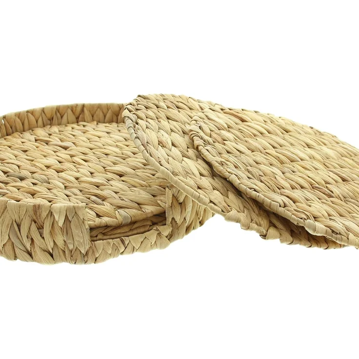 5 tlg. Platzteller Set "Nature" aus Wasserhyazinthe, Ø 32 cm, 4 Untersetzer + Aufbewahrung, Tischset, Platzset – Bild 4