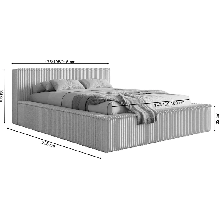 Selsey 'Affolio' Polsterbett mit Breitcord-Bezug und Stauraum, khaki, 140x200 cm – Bild 5