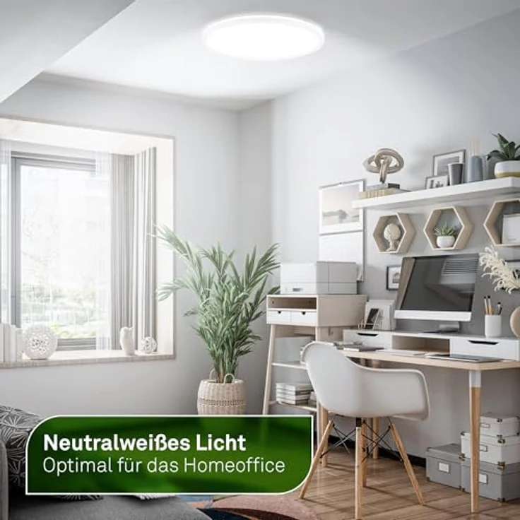 BRILONER - EEK A LED Panel Effizient mit 14W bei 3000lm, ca. 50.000h Licht, flach, CCT, indirektes Licht, LED Lampe, Deckenleuchte, Wohnzimmerlampe, Deckenlampe, Flurlampe, 42x3 cm, Weiß – Bild 4