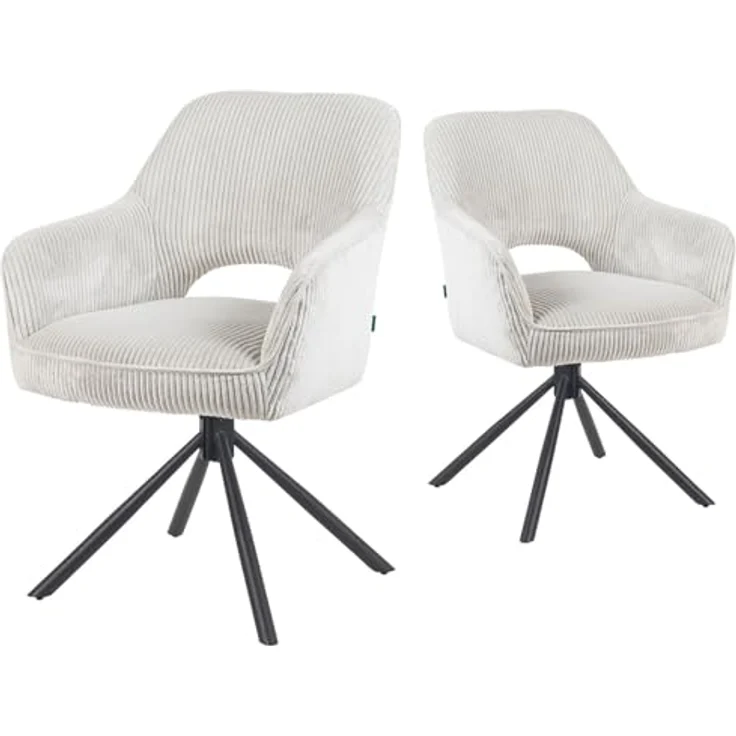 DUBI Möbel Drehstuhl Mika-Ben, Ergonomischer Drehstuhl mit 360°-Funktion, Hellgrau, Textil, 60x87x65 cm – Bild 1