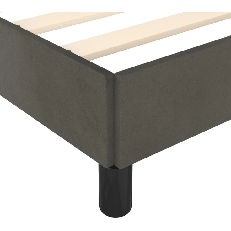 vidaXL Bettgestell ohne Matratze Dunkelgrau 120x190 cm Samt 3269626 – Bild 7