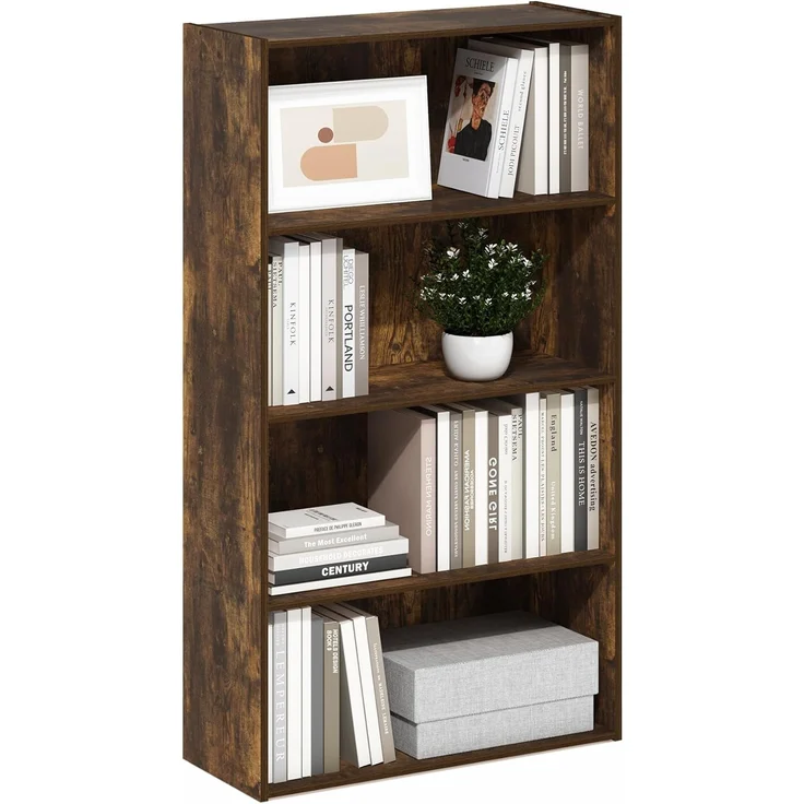 Furinno Pasir 4-stufiges offenes Regal, Bernsteinkiefer