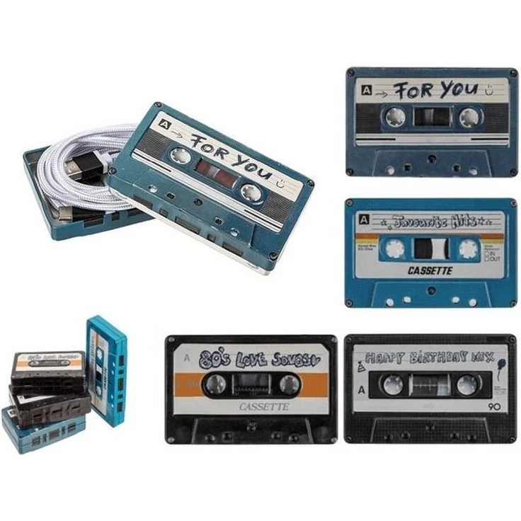 WestCraft Aufbewahrungsdose Vorratsdose Retro 10cm Kasette 2cm flach als Retro Cassette Nostalgie (4 St), kleine Vintage Blech-Dose mit Deckel, für Utensilien / Zigaretten – Bild 2