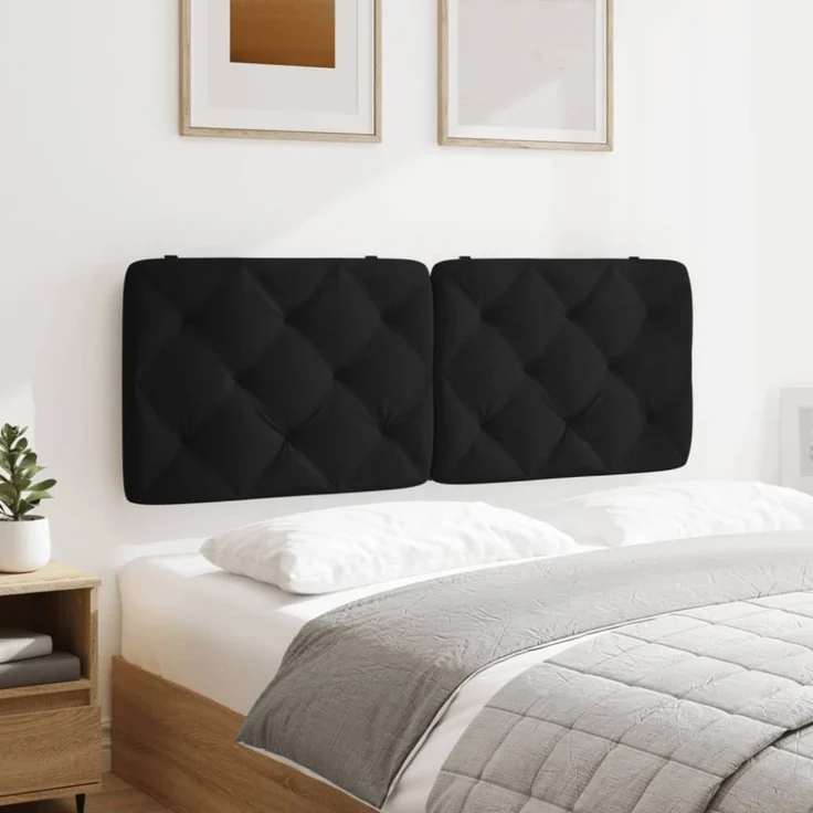 vidaXL Kopfteil-Kissen Schwarz 140 cm Samt – Bild 3